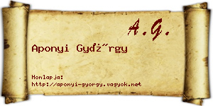 Aponyi György névjegykártya