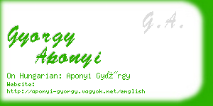 gyorgy aponyi business card